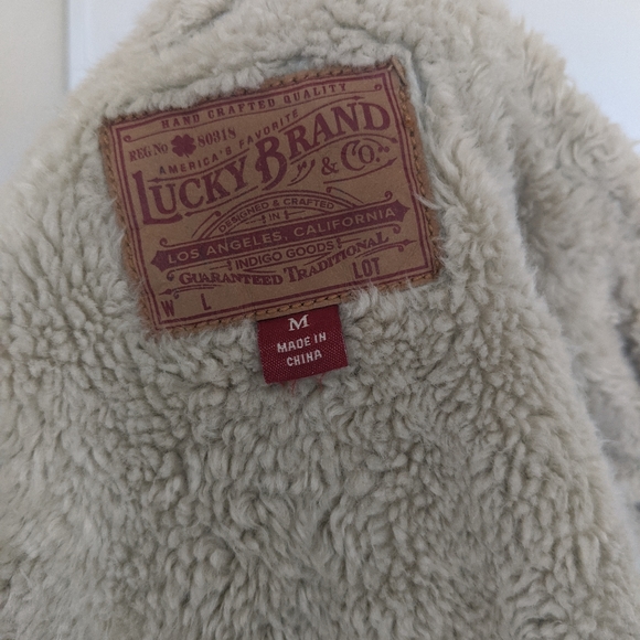 Lucky Brand Denim Sherpa Trucker Jacket Medium. - Picture 2 of 4